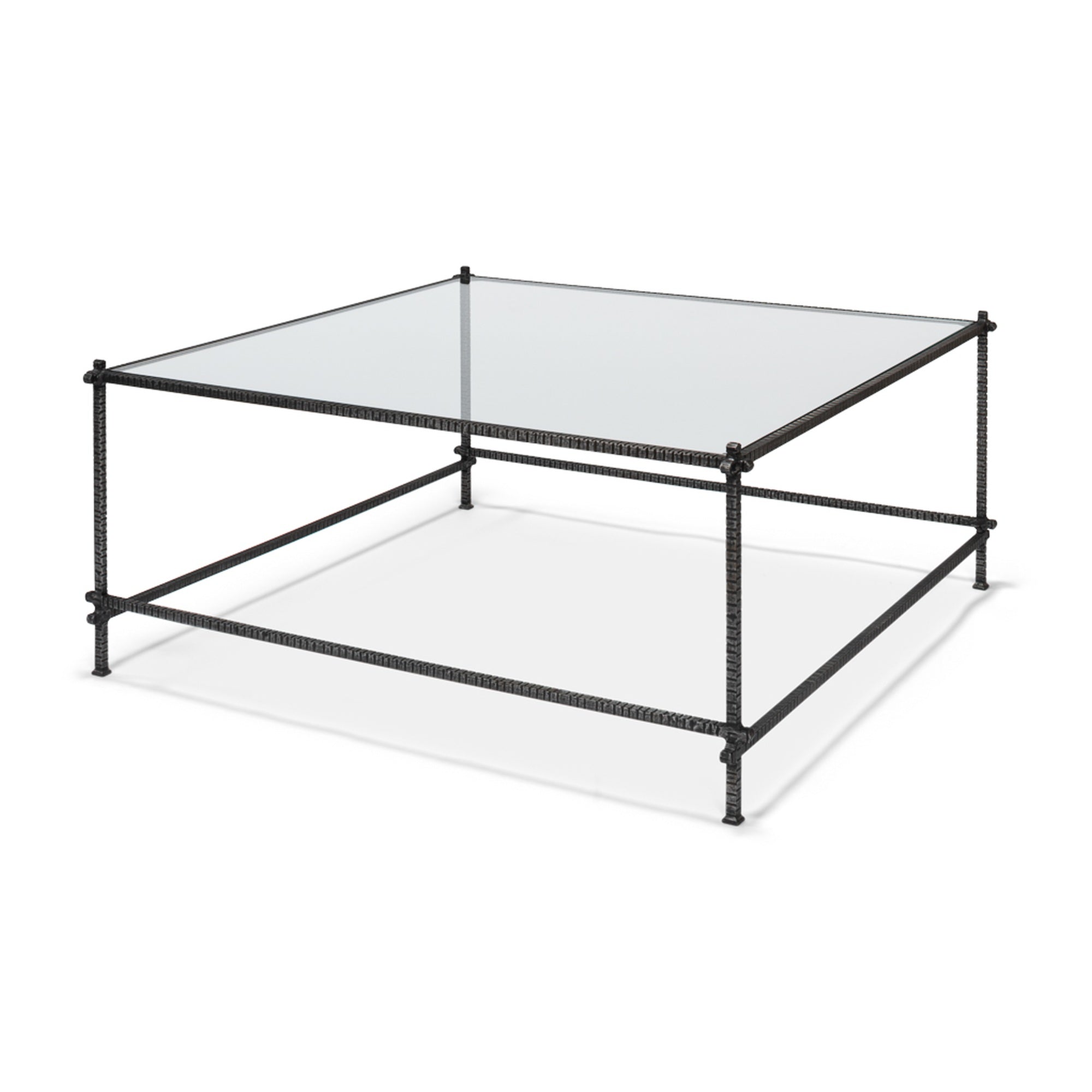 Serrated Edge Iron Coffee Table by Sarreid Ltd