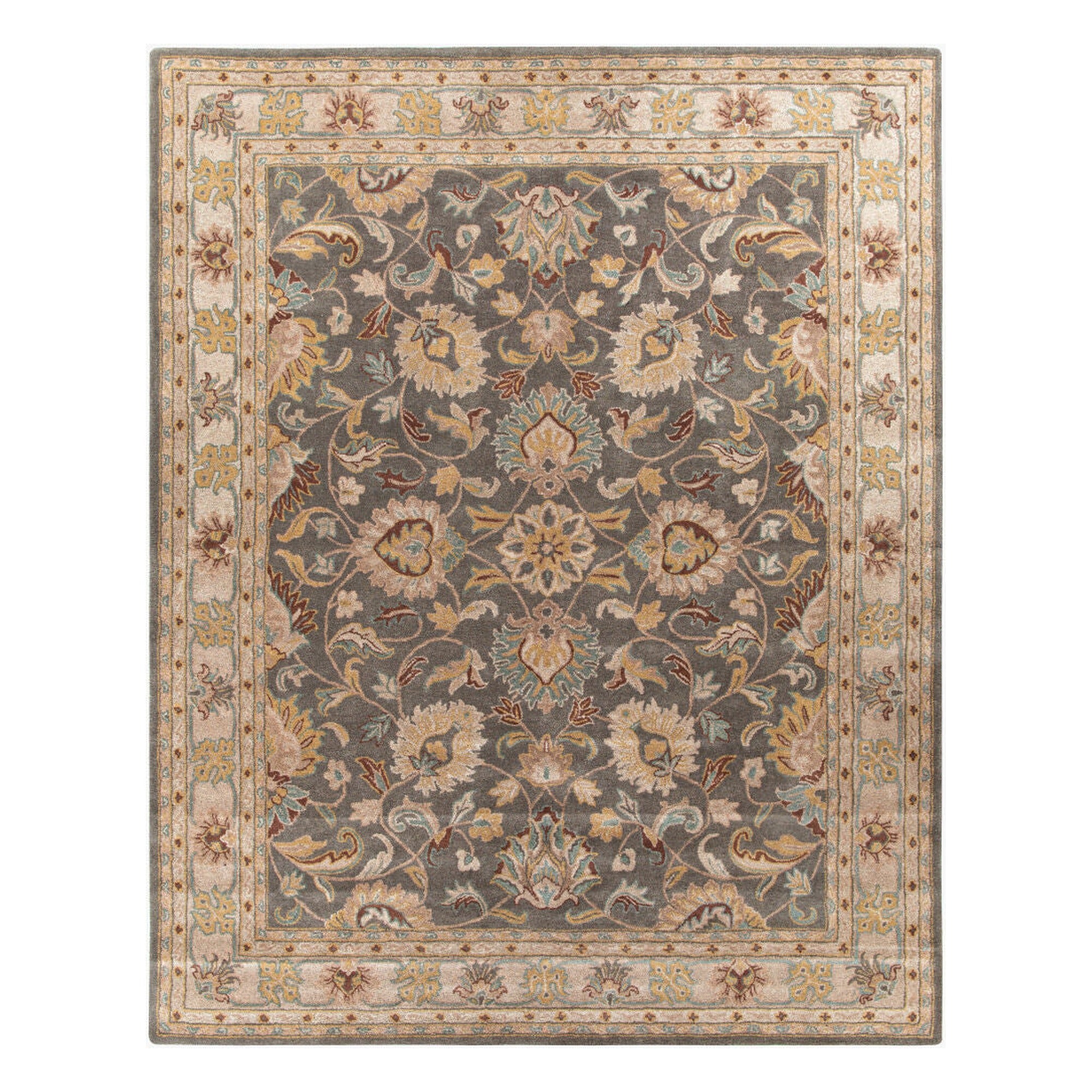 Caesar Charcoal/Yellow Handmade Rug - 10' x 14'