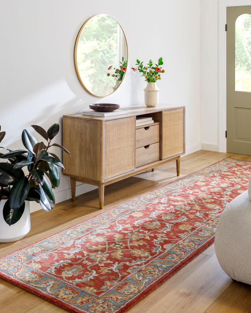 Caesar Dark Brown/Taupe Handmade Rug - roomscene