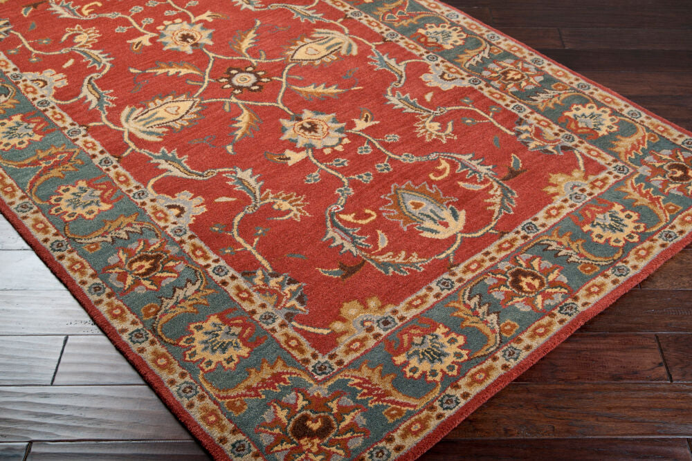 Caesar Dark Brown/Taupe Handmade Rug - corner