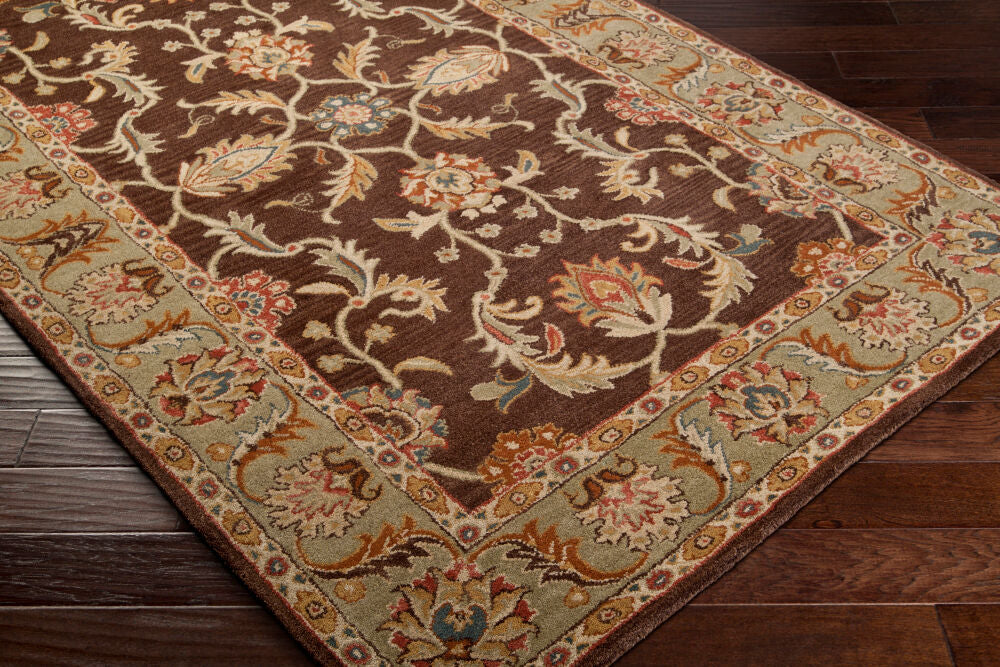 Caesar Beige/Rust Handmade Rug CAE-1009 - corner