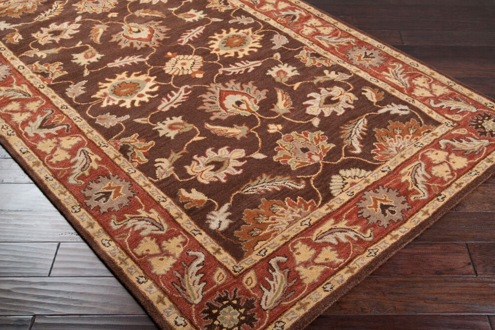 Caesar Beige/Rust Handmade Rug CAE-1036 - corner
