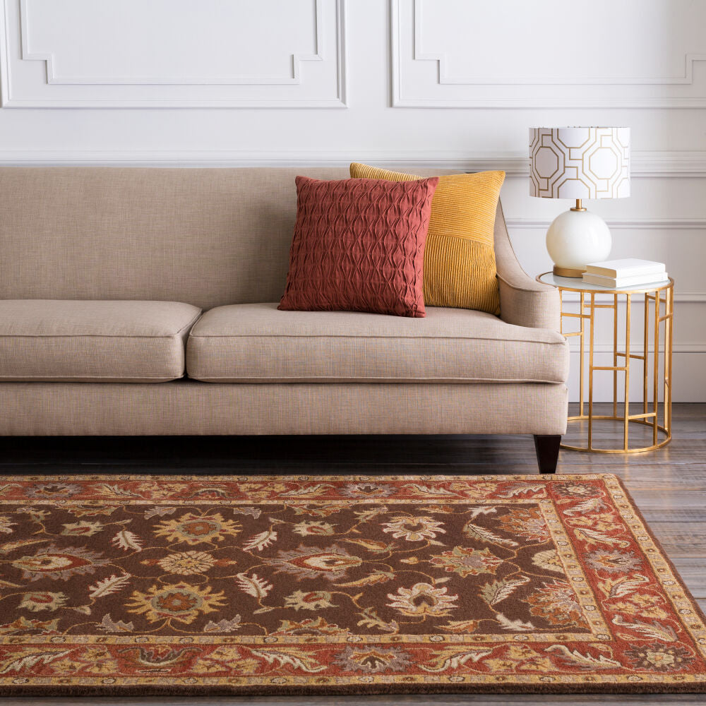 Caesar Beige/Rust Handmade Rug CAE-1036 - roomscene
