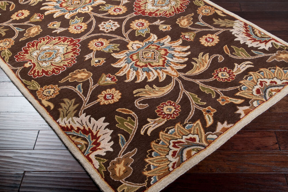 Caesar Brown/Tan Handmade Rug CAE-1051 - corner