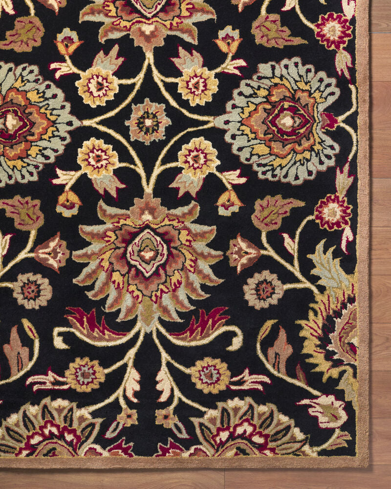 Caesar Black/Wheat Handmade Rug CAE-1053 - overhead