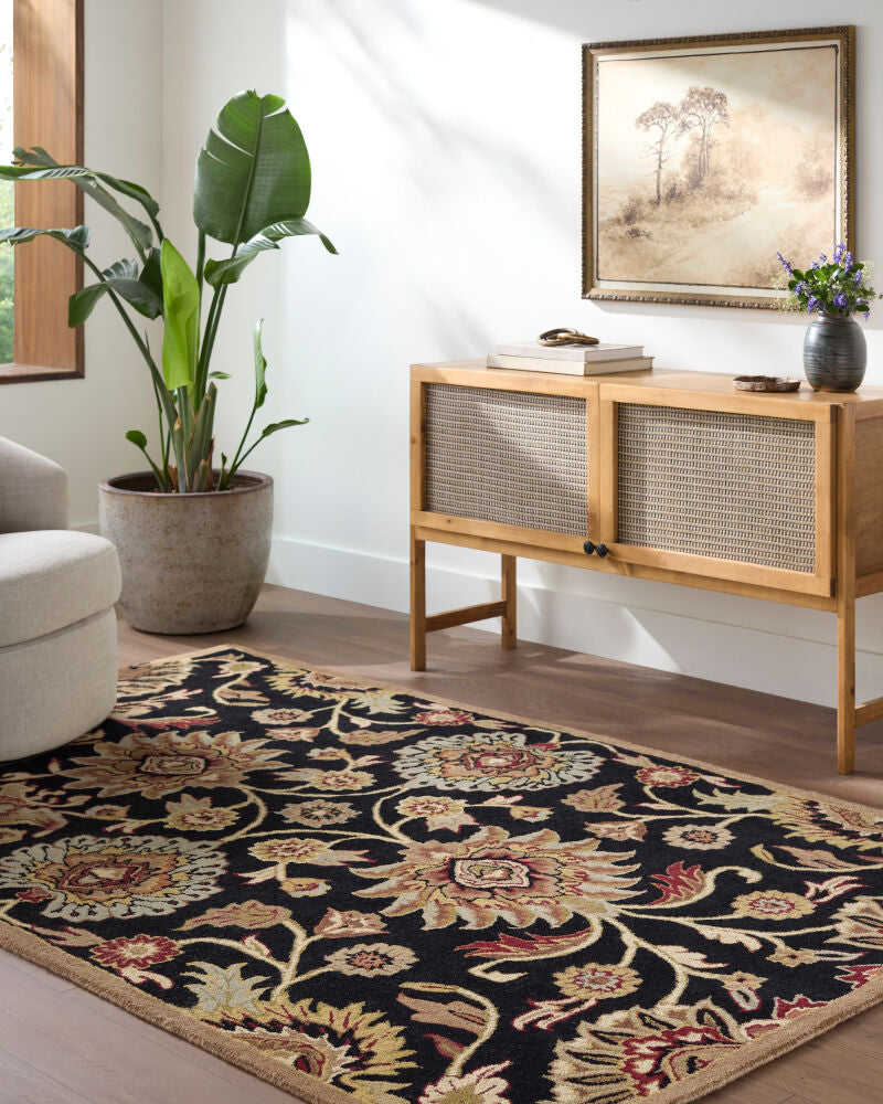 Caesar Black/Wheat Handmade Rug CAE-1053 - roomscene