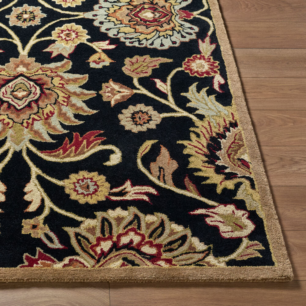 Caesar Black/Wheat Handmade Rug CAE-1053 - front