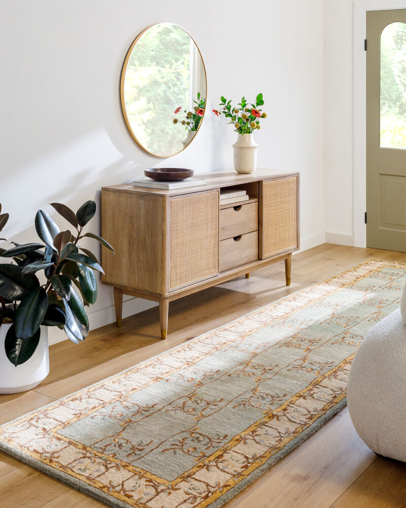 Caesar Beige/Sage Handmade Rug CAE-1100 - roomscene