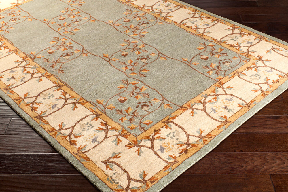 Caesar Beige/Sage Handmade Rug CAE-1100 - corner