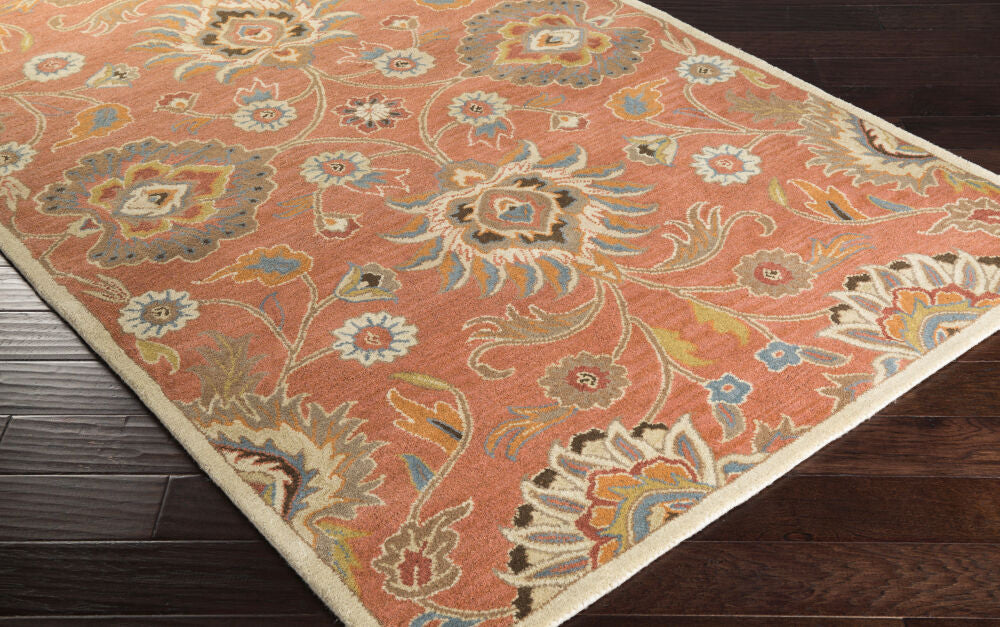 Caesar Beige/Rust Handmade Rug CAE-1107 - corner