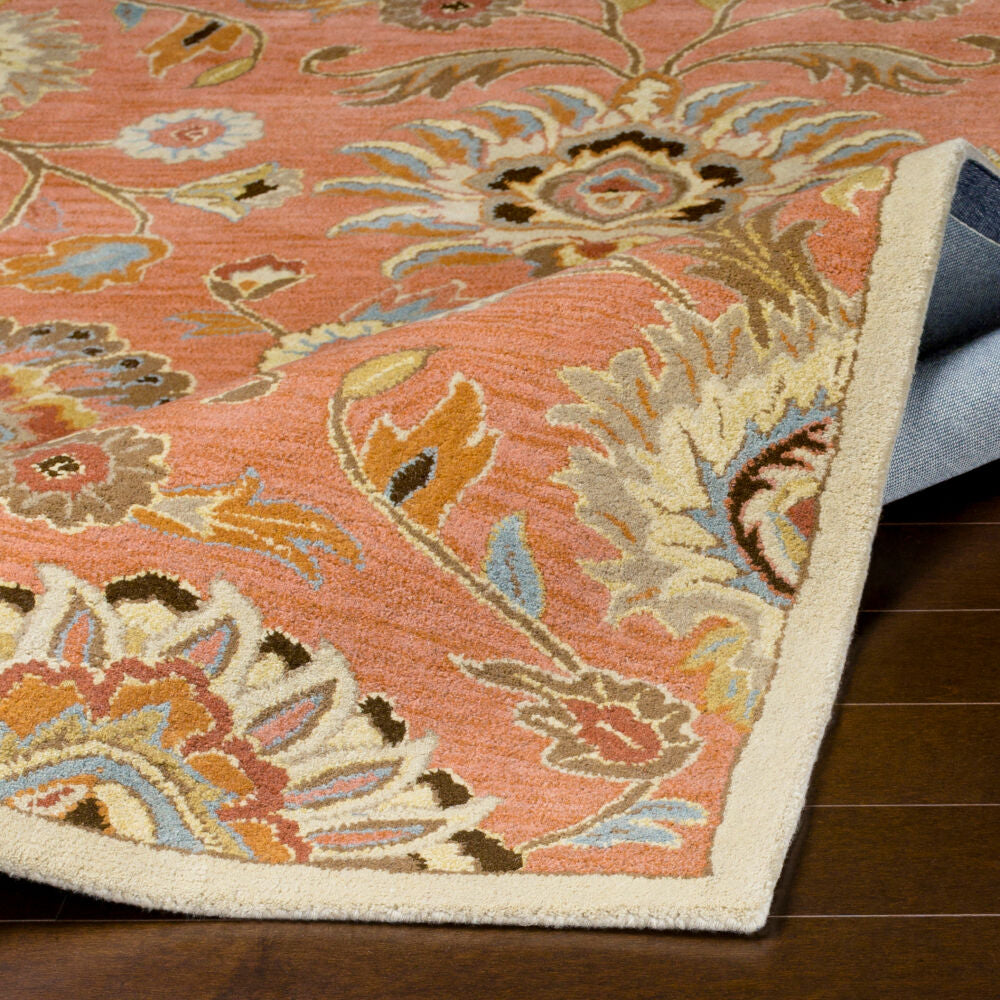 Caesar Beige/Rust Handmade Rug CAE-1107 - fold
