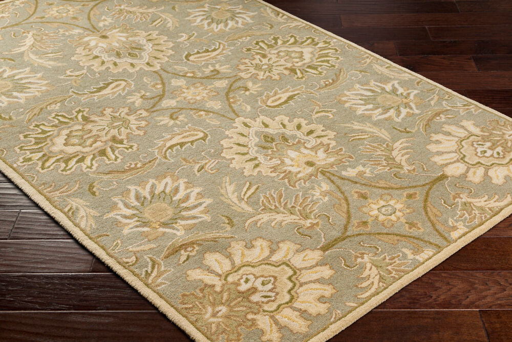 Caesar Gray/Sage Handmade Rug - corner