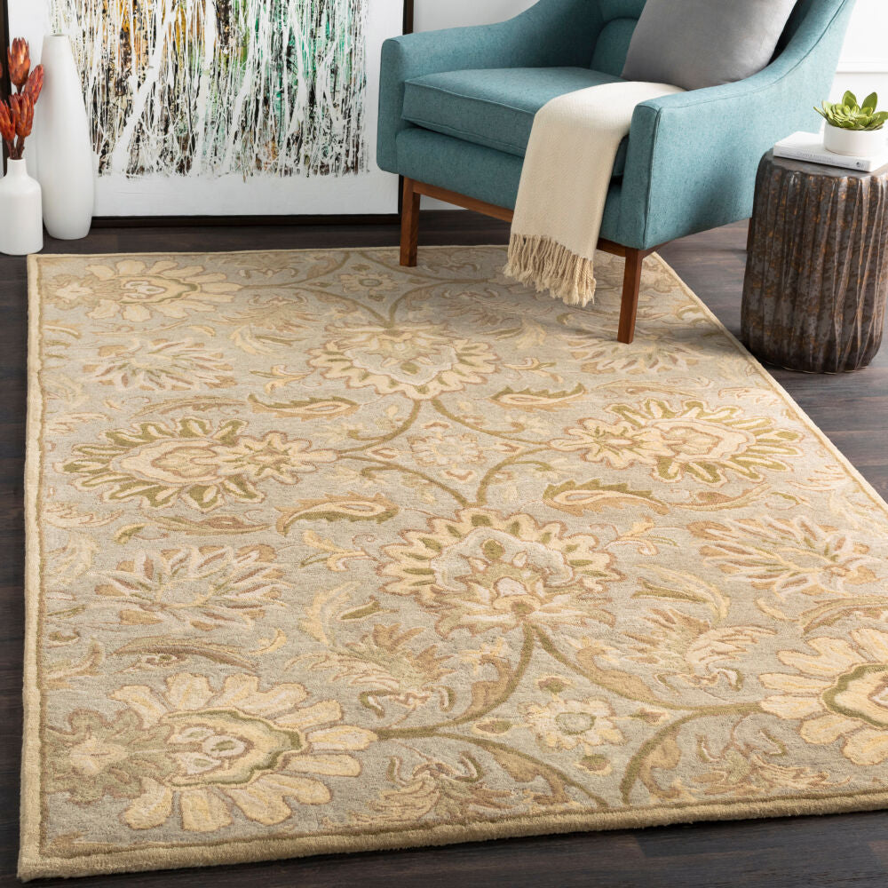 Caesar Gray/Sage Handmade Rug - roomscene