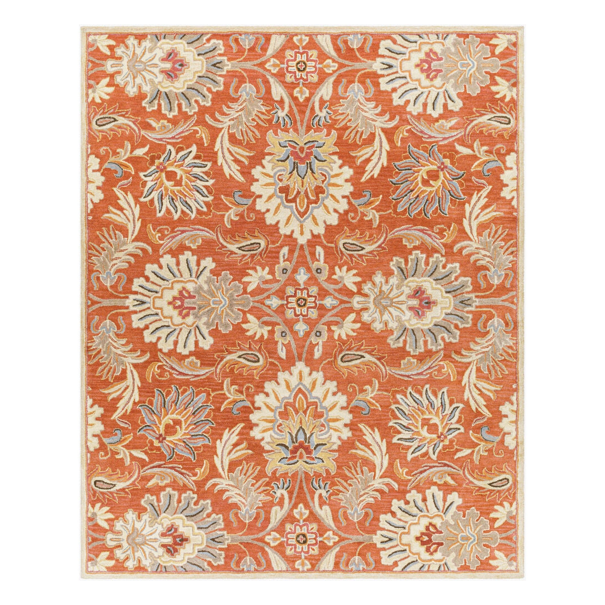 Caesar Dark Brown/Terracotta Handmade Rug - 10' x 14'