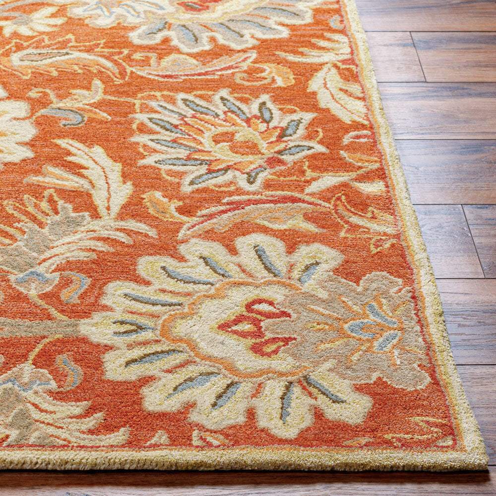 Caesar Dark Brown/Terracotta Handmade Rug - front