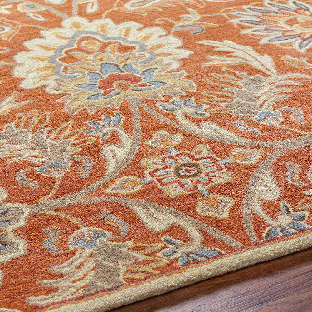 Caesar Dark Brown/Terracotta Handmade Rug - texture