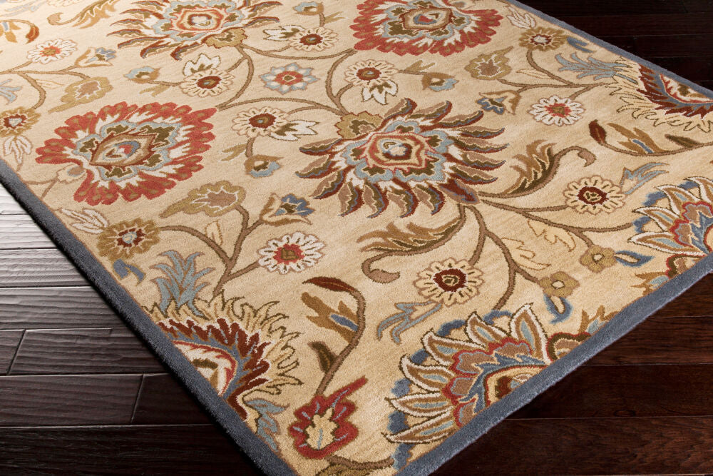 Caesar Blue/Wheat Handmade Rug - corner