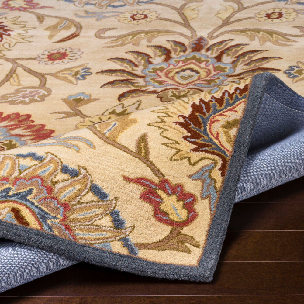 Caesar Blue/Wheat Handmade Rug - fold