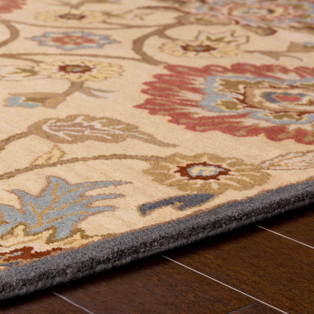Caesar Blue/Wheat Handmade Rug - texture