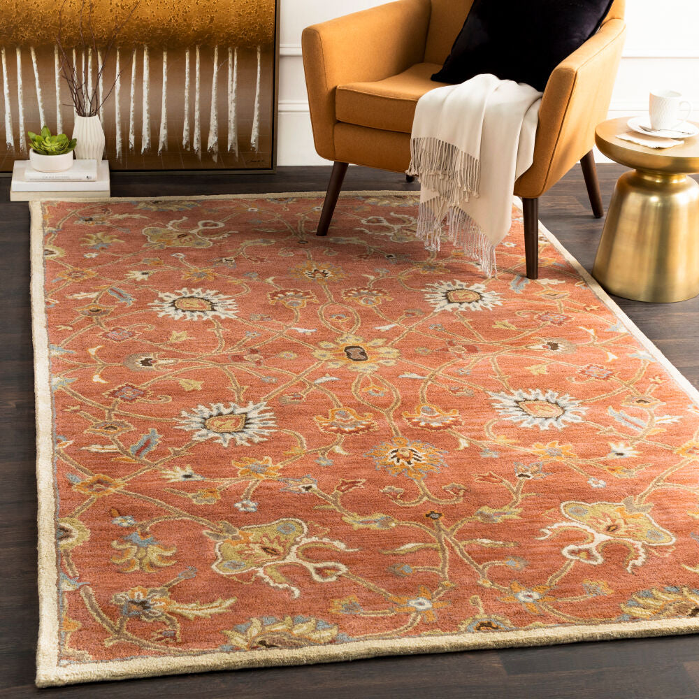 Caesar Black/Sky Blue Handmade Rug - roomscene