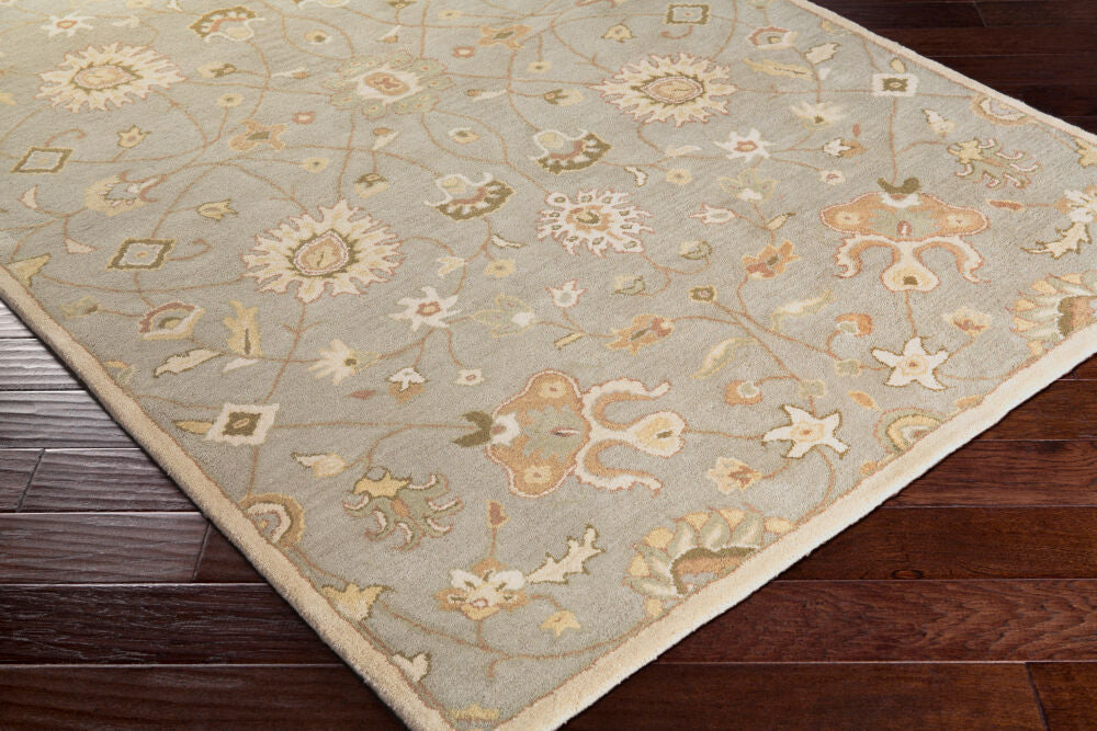 Caesar Gray/Olive Handmade Rug - corner