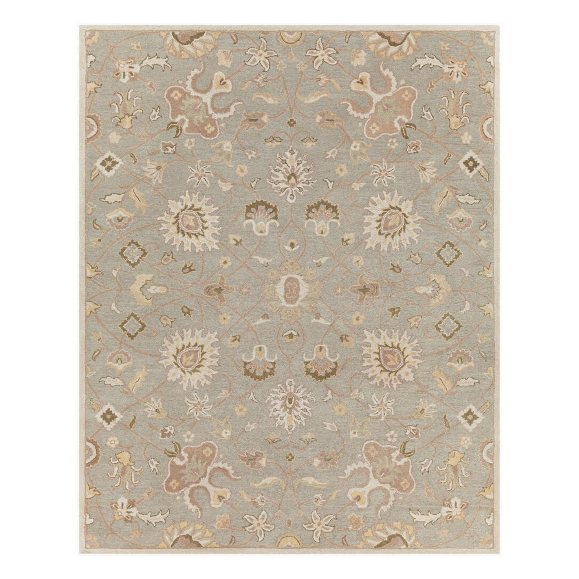 Caesar Gray/Olive Handmade Rug - 10' x 14'