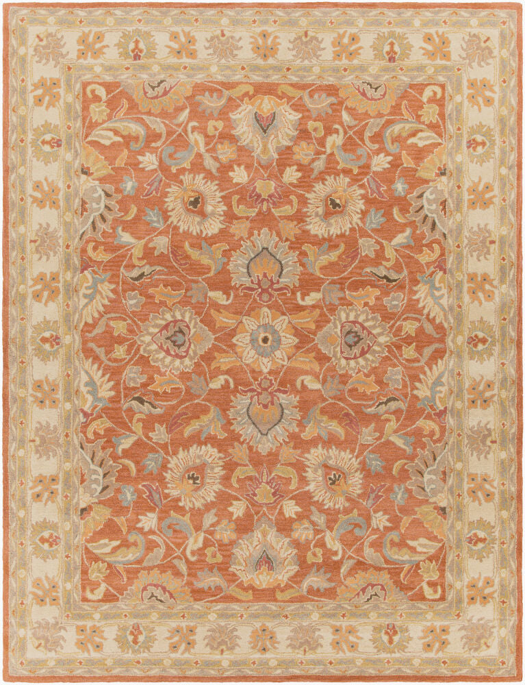 Caesar Burnt Orange/Taupe Handmade Rug - 10' x 14'