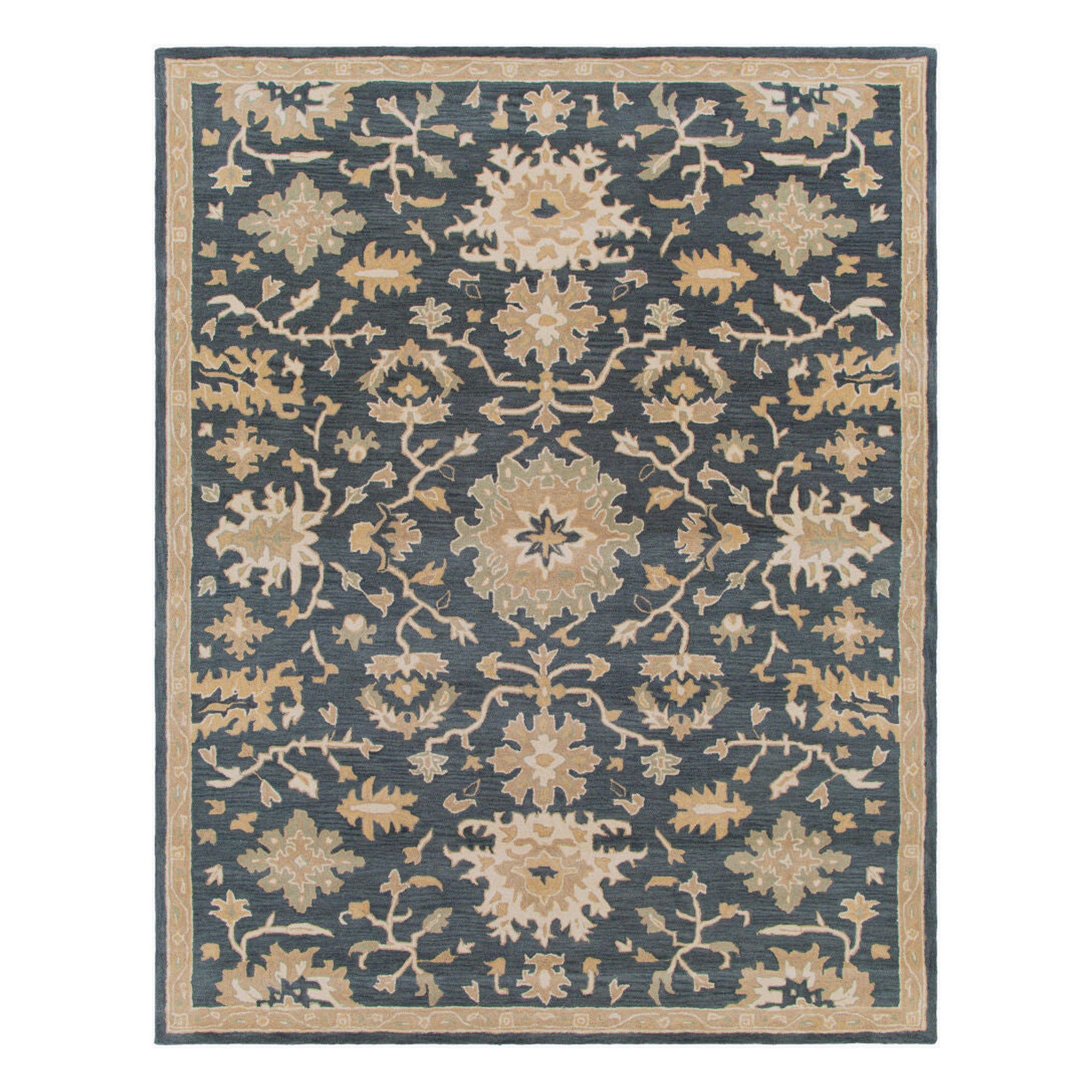 Caesar Brown/Navy Handmade Rug - 10' x 14'