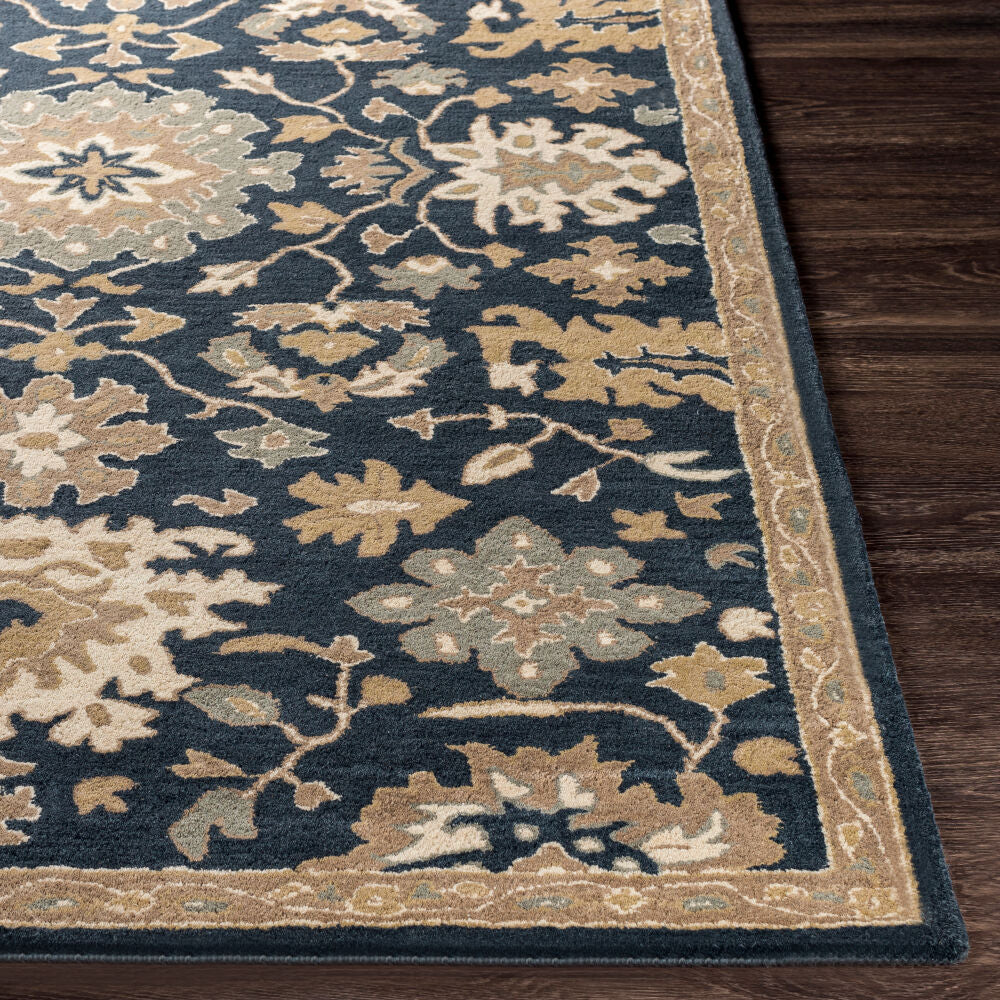 Caesar Brown/Navy Handmade Rug - front