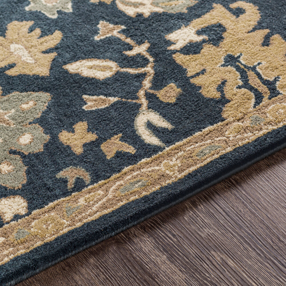 Caesar Brown/Navy Handmade Rug - texture