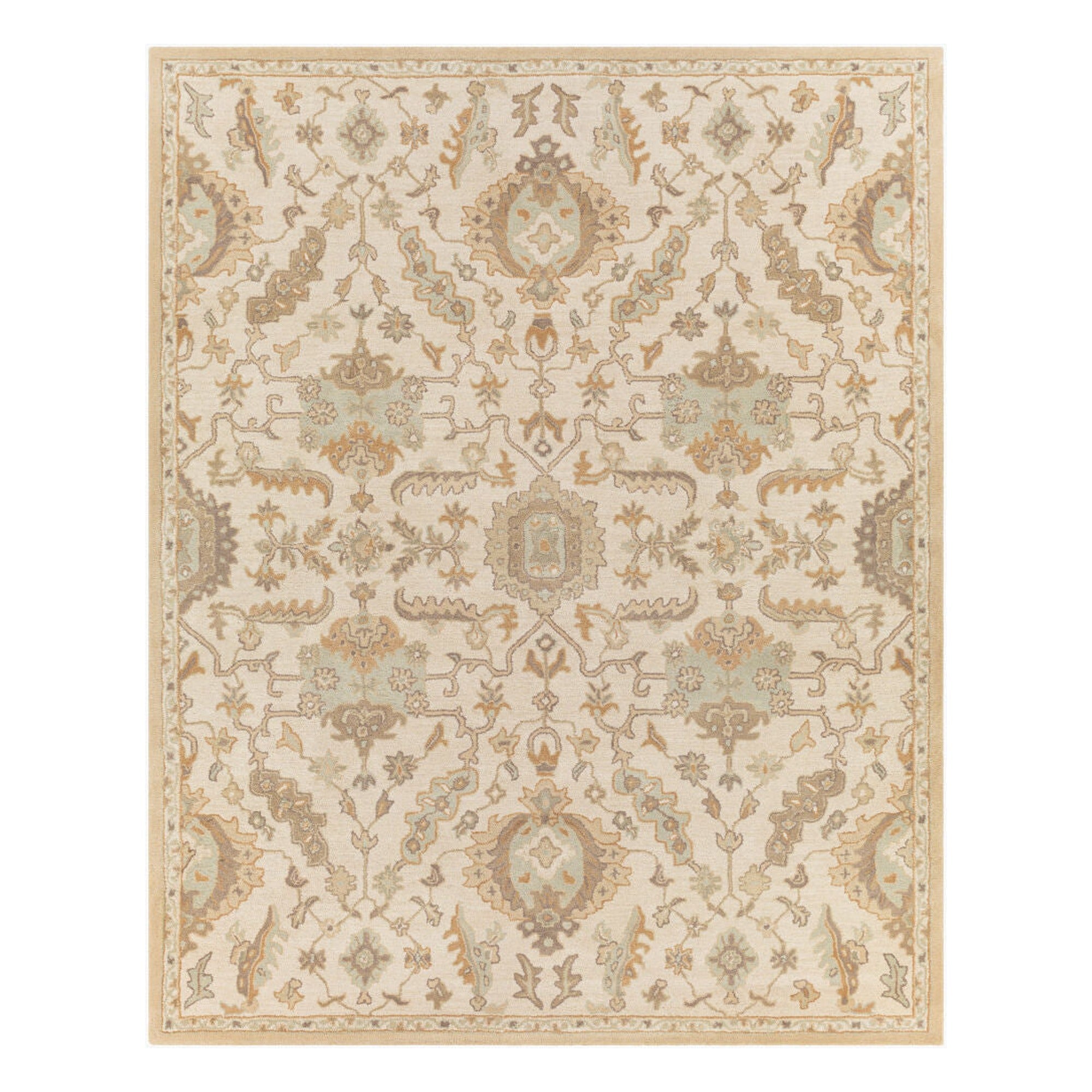 Caesar Cream/Light Olive Handmade Rug - 10' x 14'