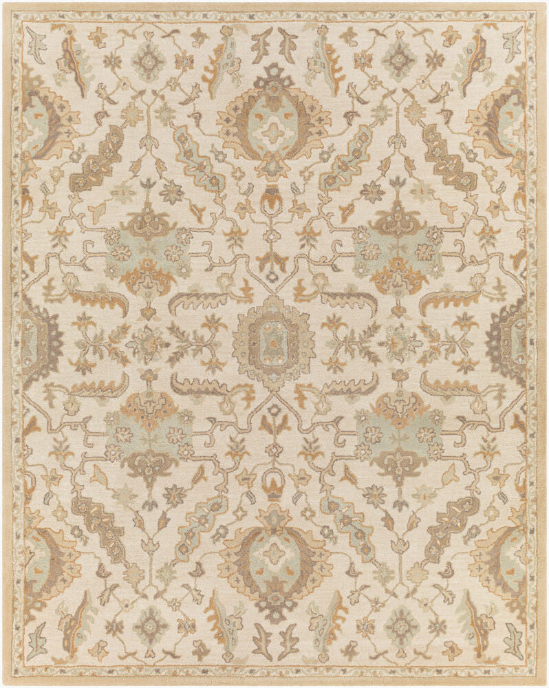 Caesar Cream/Light Olive Handmade Rug - 10' x 14'