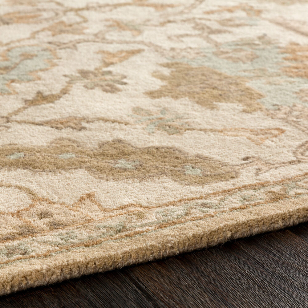 Caesar Cream/Light Olive Handmade Rug - texture