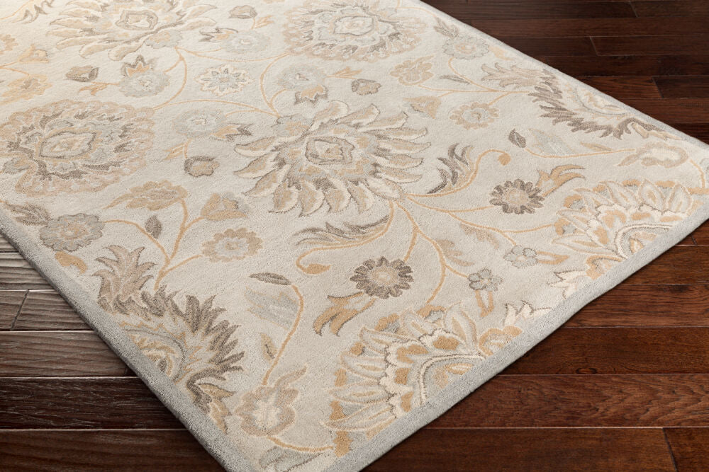 Caesar Ivory/Taupe Handmade Rug - corner
