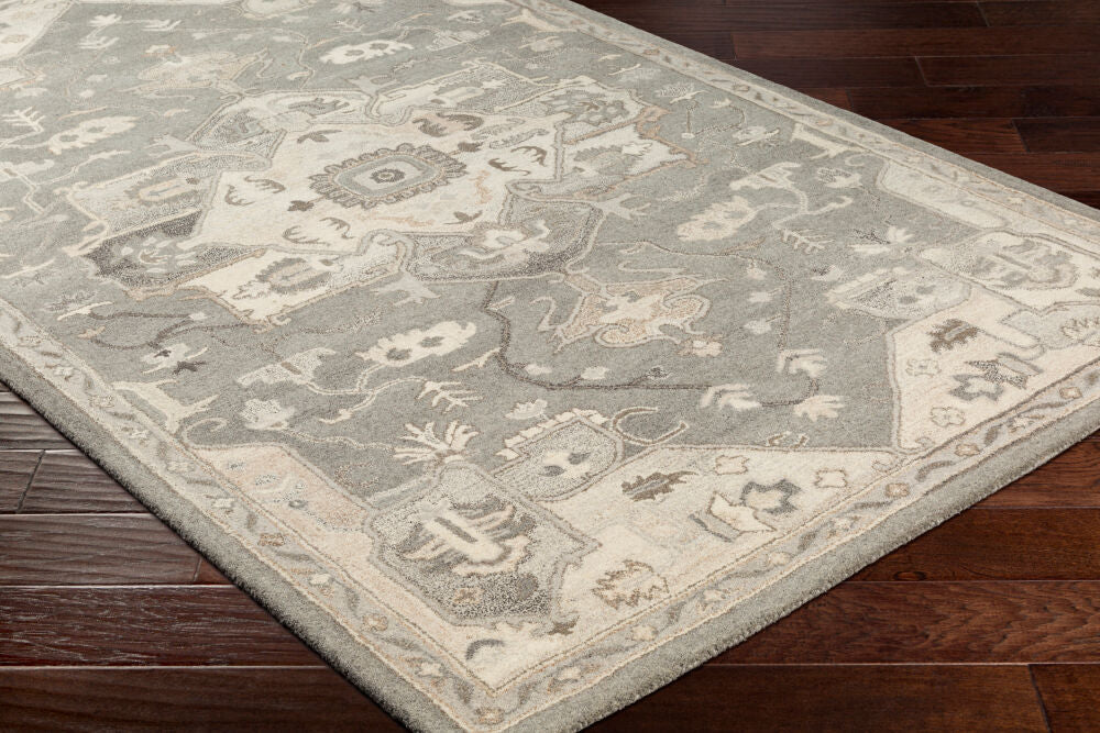 Caesar Black/Taupe Handmade Rug CAE-1196 - corner
