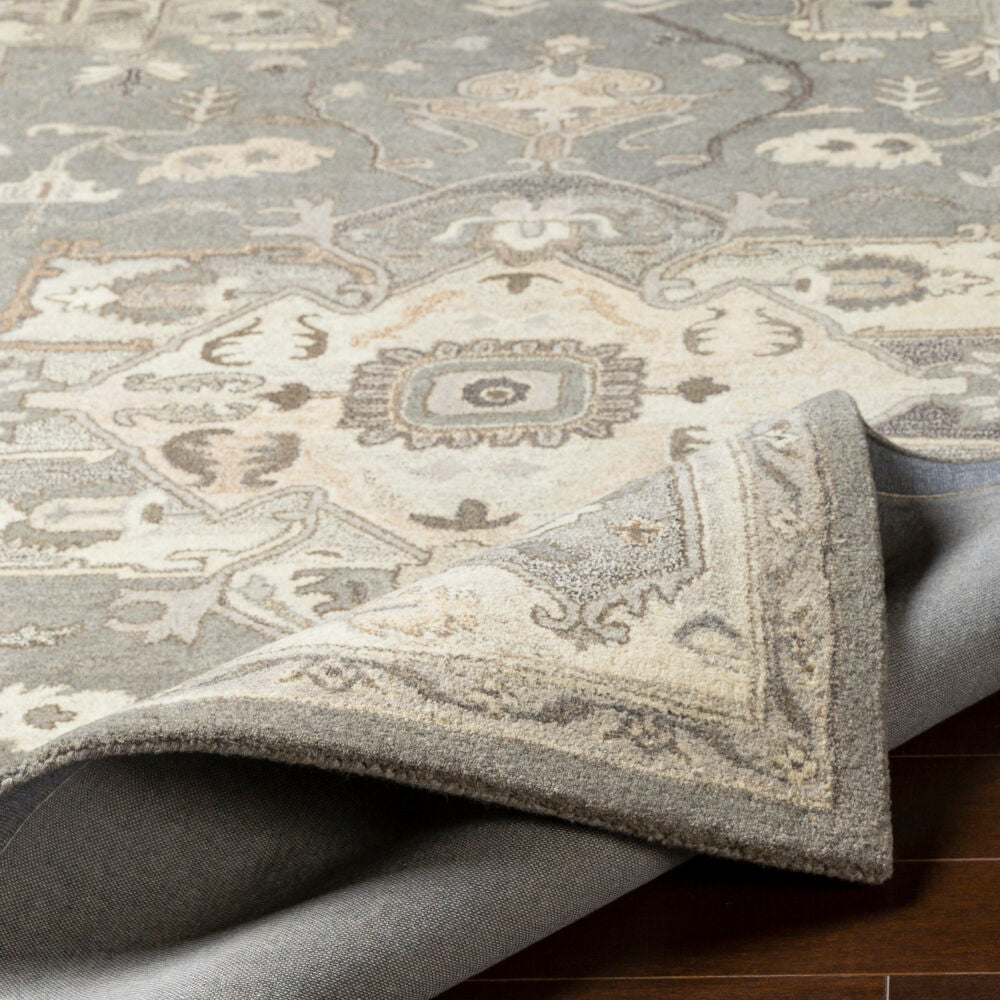 Caesar Black/Taupe Handmade Rug CAE-1196 - fold