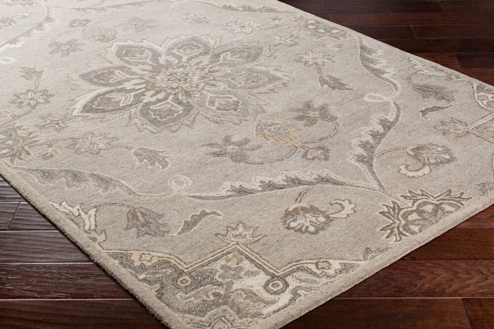 Caesar Black/Taupe Handmade Rug CAE-1201 - corner