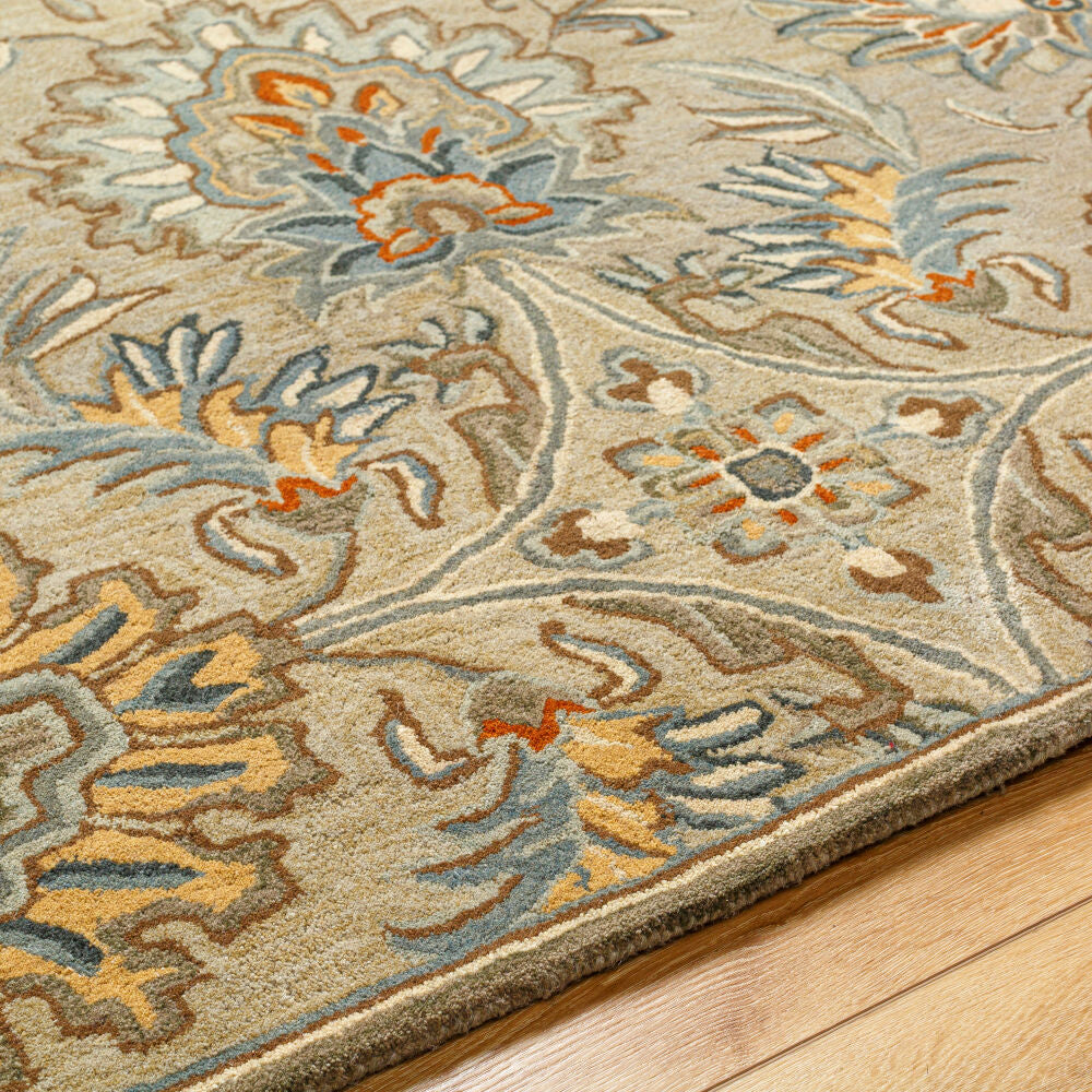 Caesar Charcoal/Tan Handmade Rug - texture