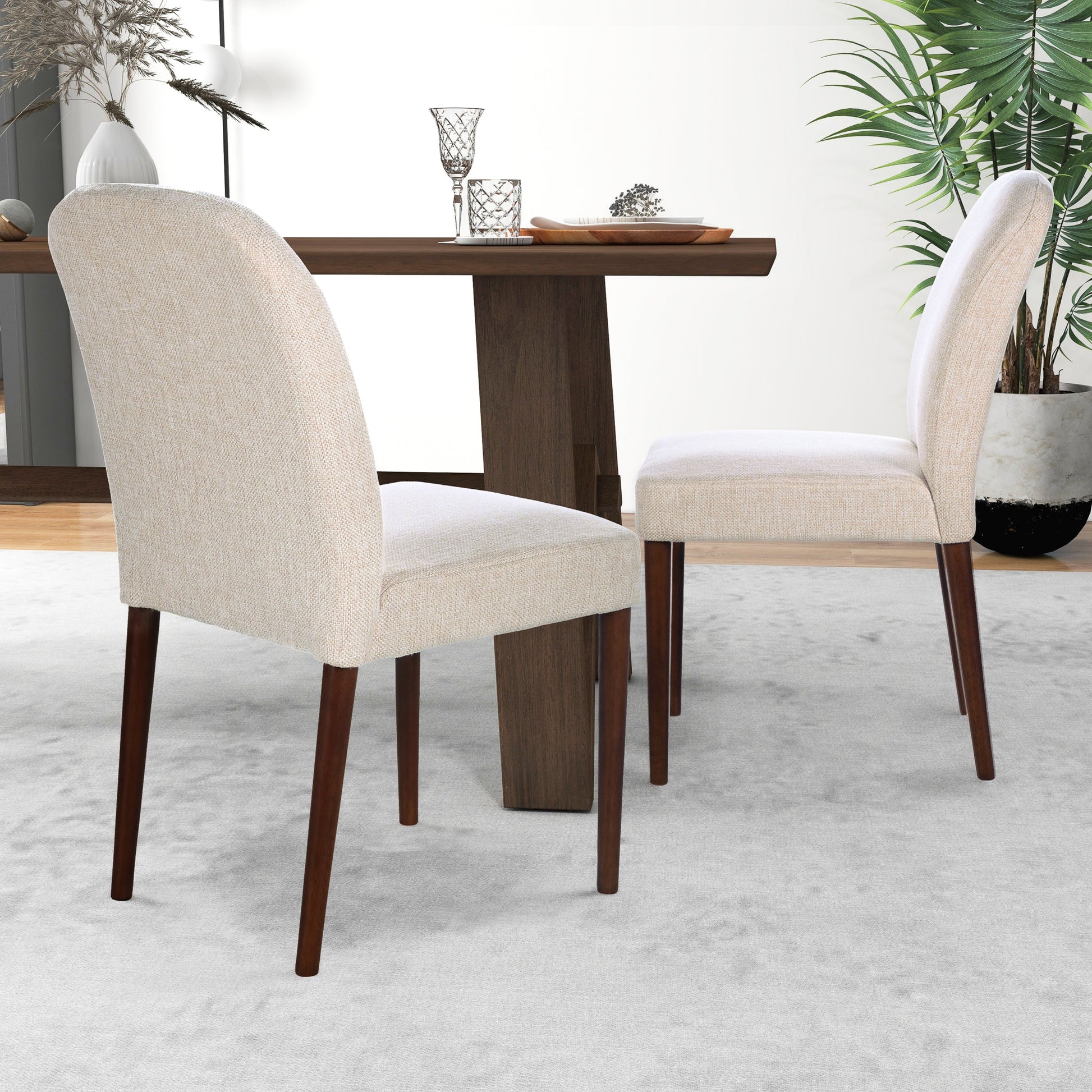 Capri Modern Dining Chair | Fashionable Performance Fabric and Solid Wood Frame