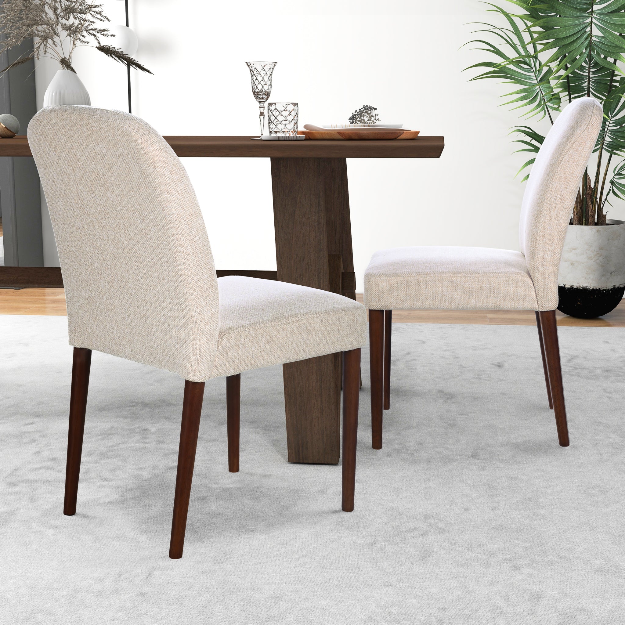Capri Modern Dining Chair | Fashionable Performance Fabric and Solid Wood Frame