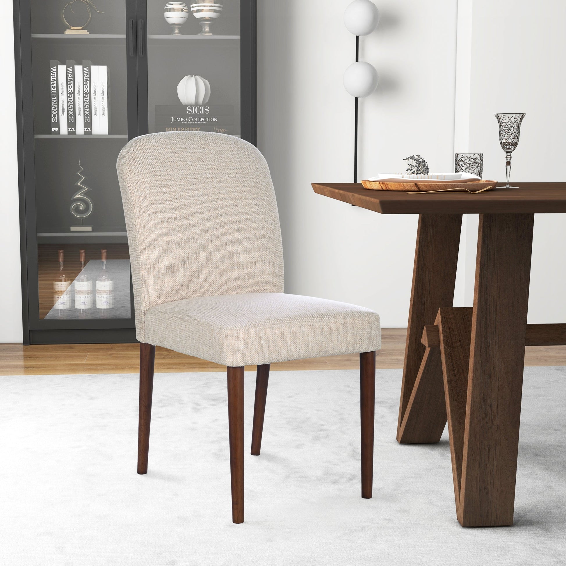 Capri Modern Dining Chair | Fashionable Performance Fabric and Solid Wood Frame