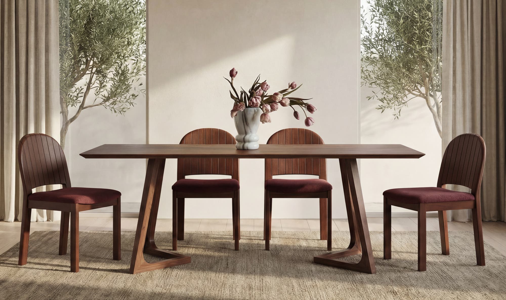 Godenza Rectangular Dining Table Walnut by Moe's Home Collection - view 8