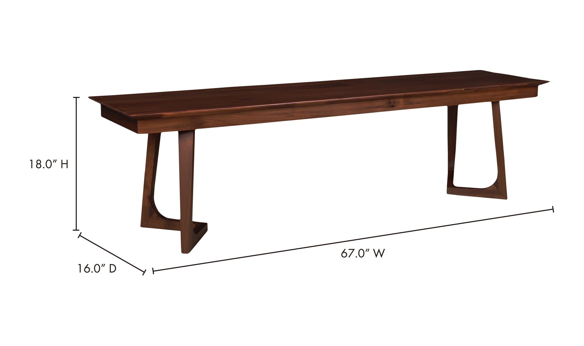 Godenza Bench Brown by Moe's Home Collection - view 8