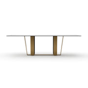 Counter Balance Dining Table Brushed Gold 108" by Caracole
