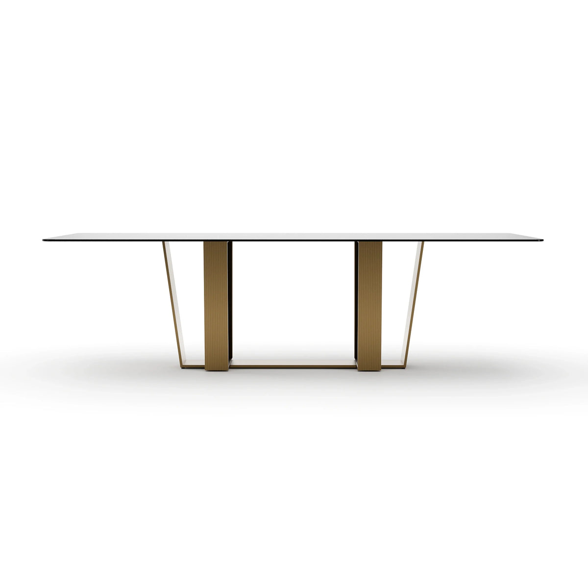 Counter Balance Dining Table Brushed Gold 108" by Caracole