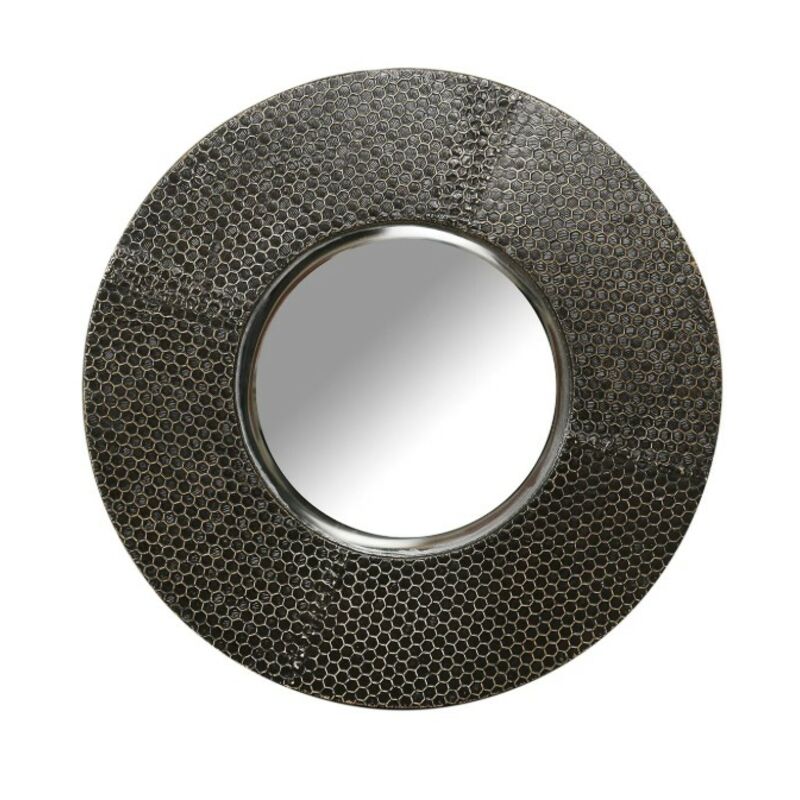 Honeycomb Brass Round Mirror by Furniture Classics at ZIN Home