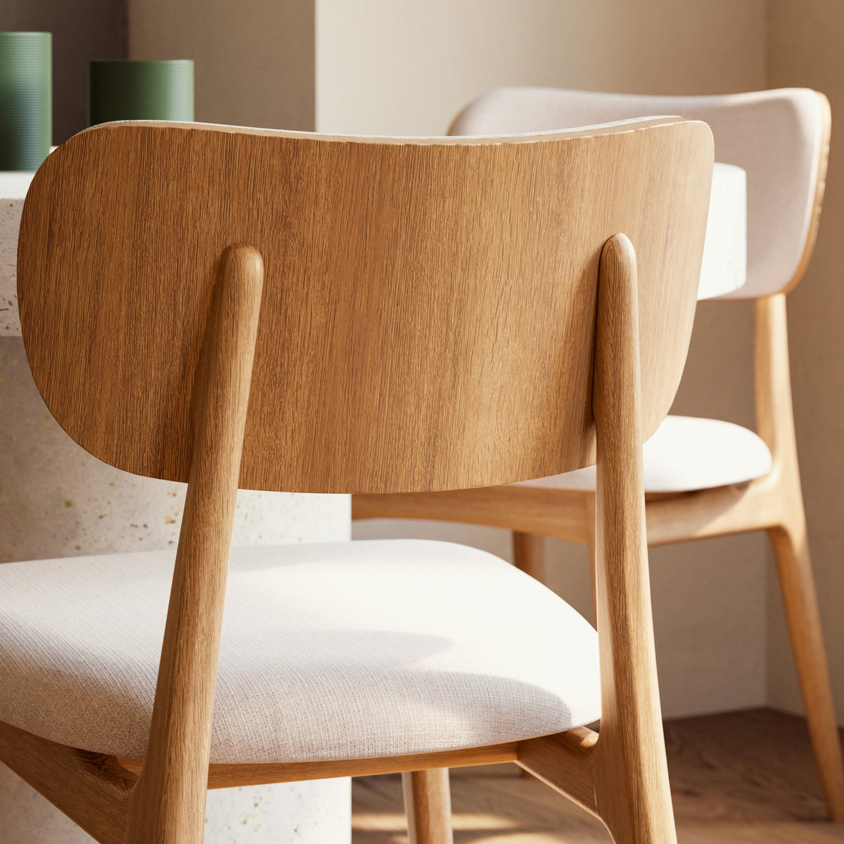 Modern Brazilian Claudia Side Chair Harvest Natural Upholstery - Damasco Frame by Urbia - detail 7