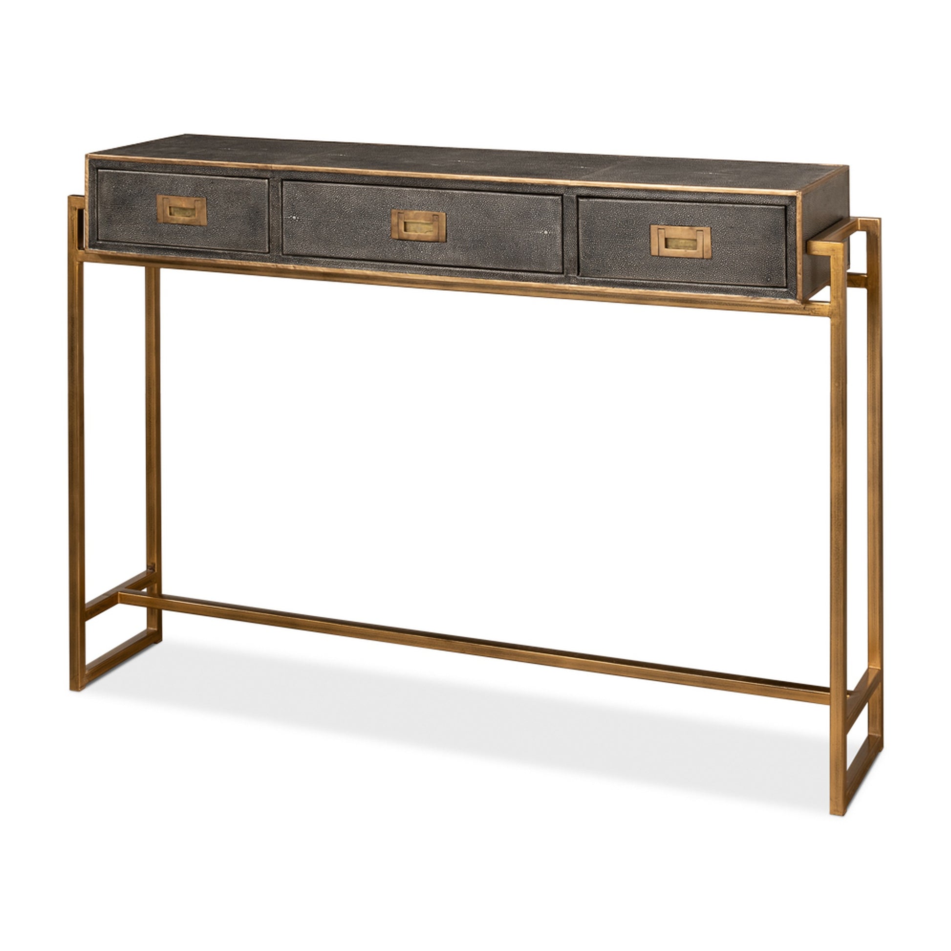 Shagreen Gold & Gray Console by Sarreid Ltd