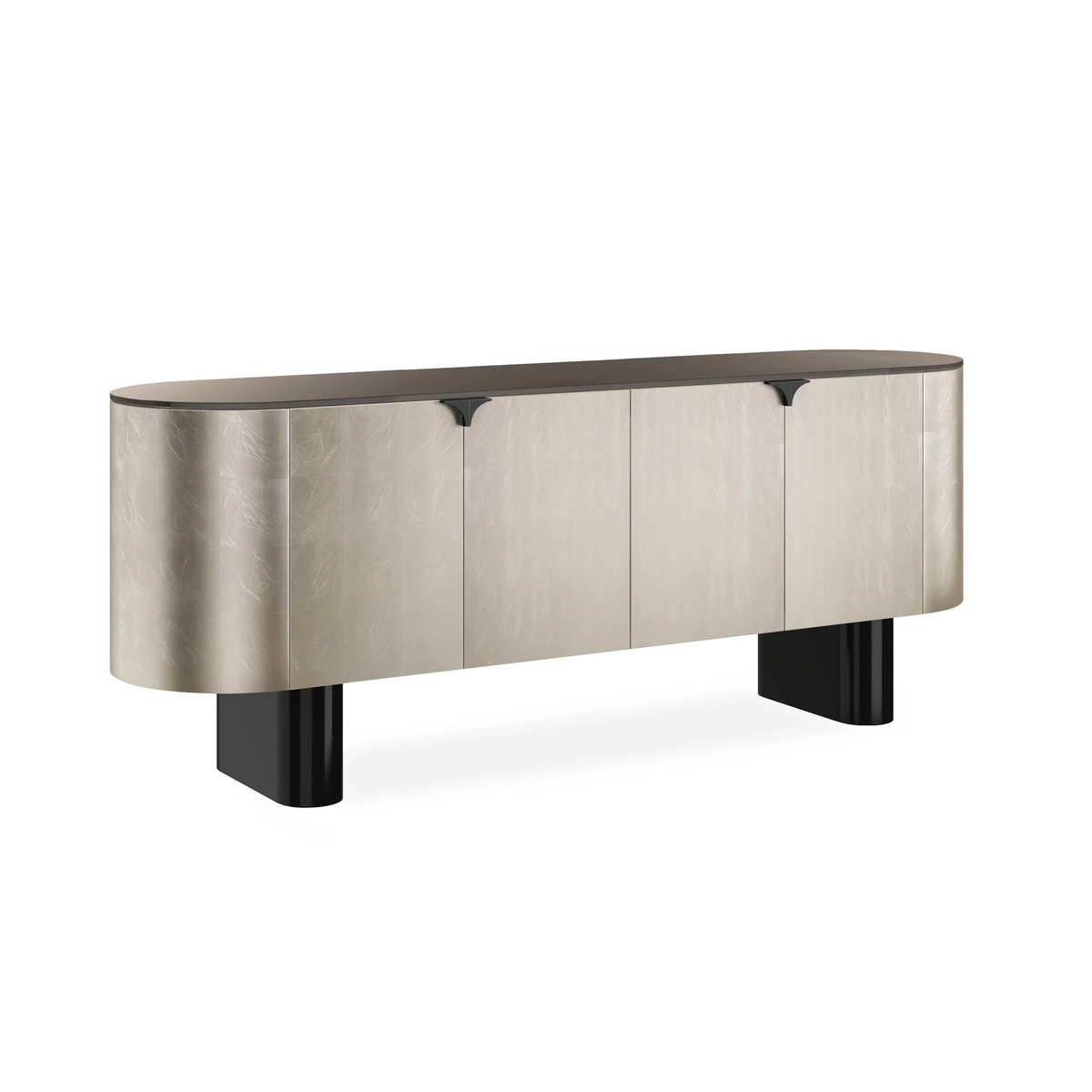 Gustav Charcoal Leaf Entertainment Console 82" by Caracole - view 3