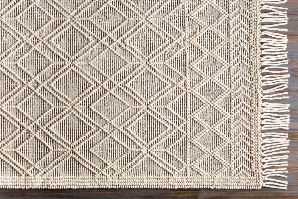 Casa DeCampo Black/Ivory Handmade Rug - overhead